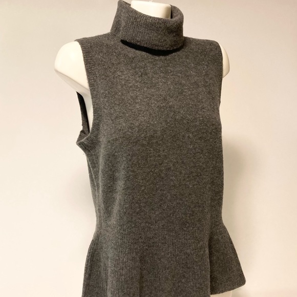 New White House Black Market Grey Acrylic Polyester Sleeveless Sweater size L - Picture 5 of 14